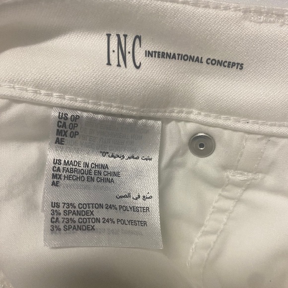 INC INTERNATIONAL CONCEPTS core denim skinny high rise new size zero 0p white - Picture 7 of 8